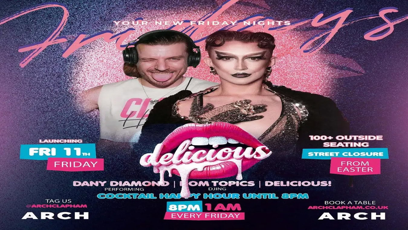 Friday night event at Arch which is an LGBTQ bar in Clapham, London.